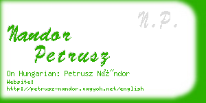 nandor petrusz business card